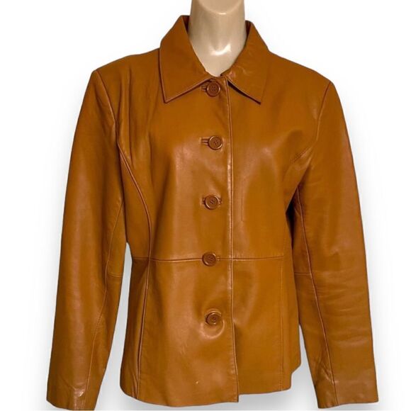 Vintage Beyond Sport California Sculpted Leather Jacket in Hazelnut Brown - Picture 2 of 16
